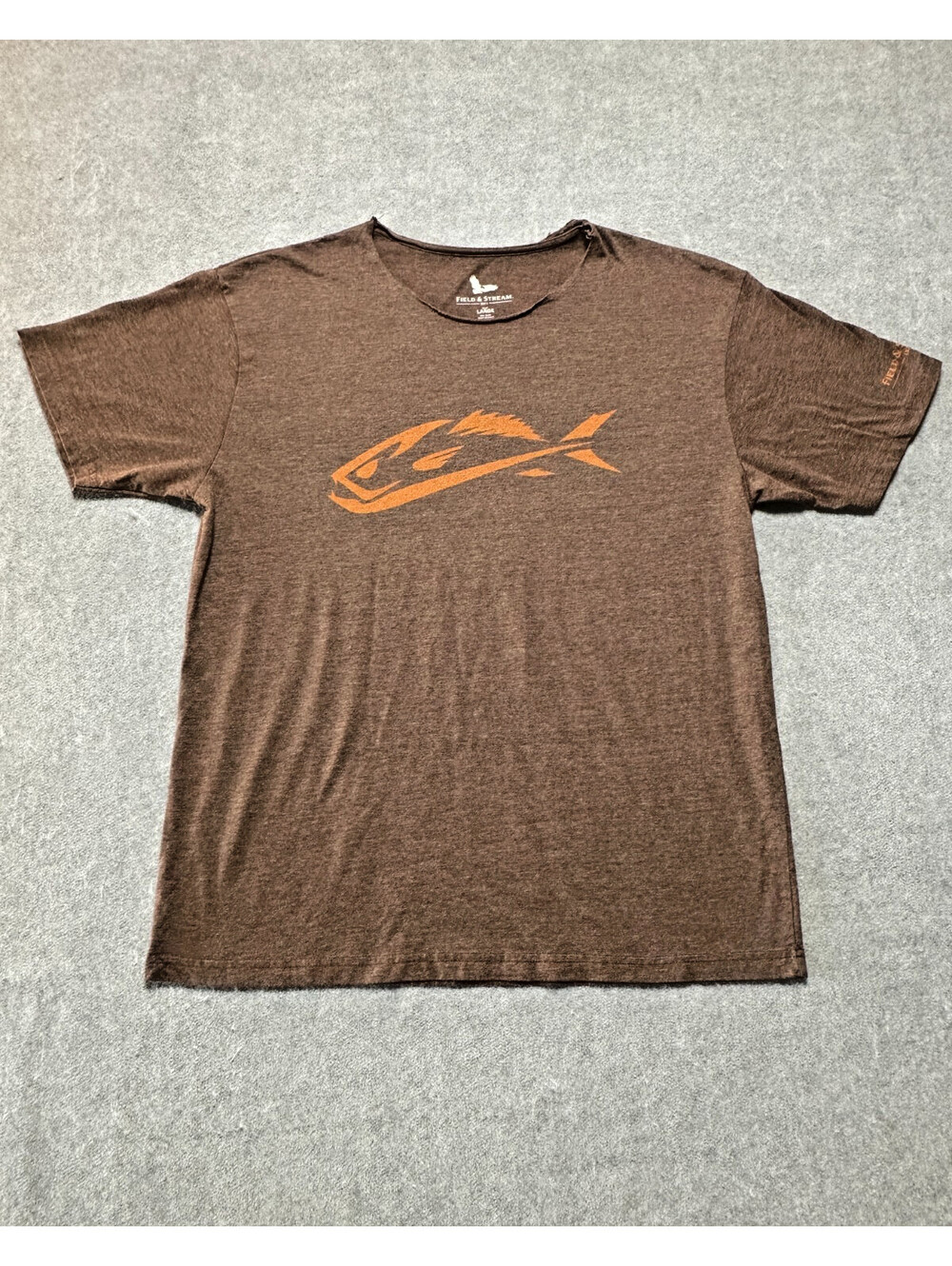 Field & Stream Fish Graphic T Shirt Brown Outdoors Mens Large